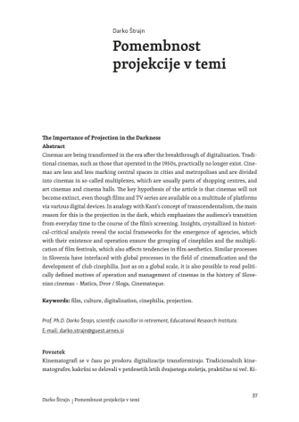 Pomembnost projekcije v temi